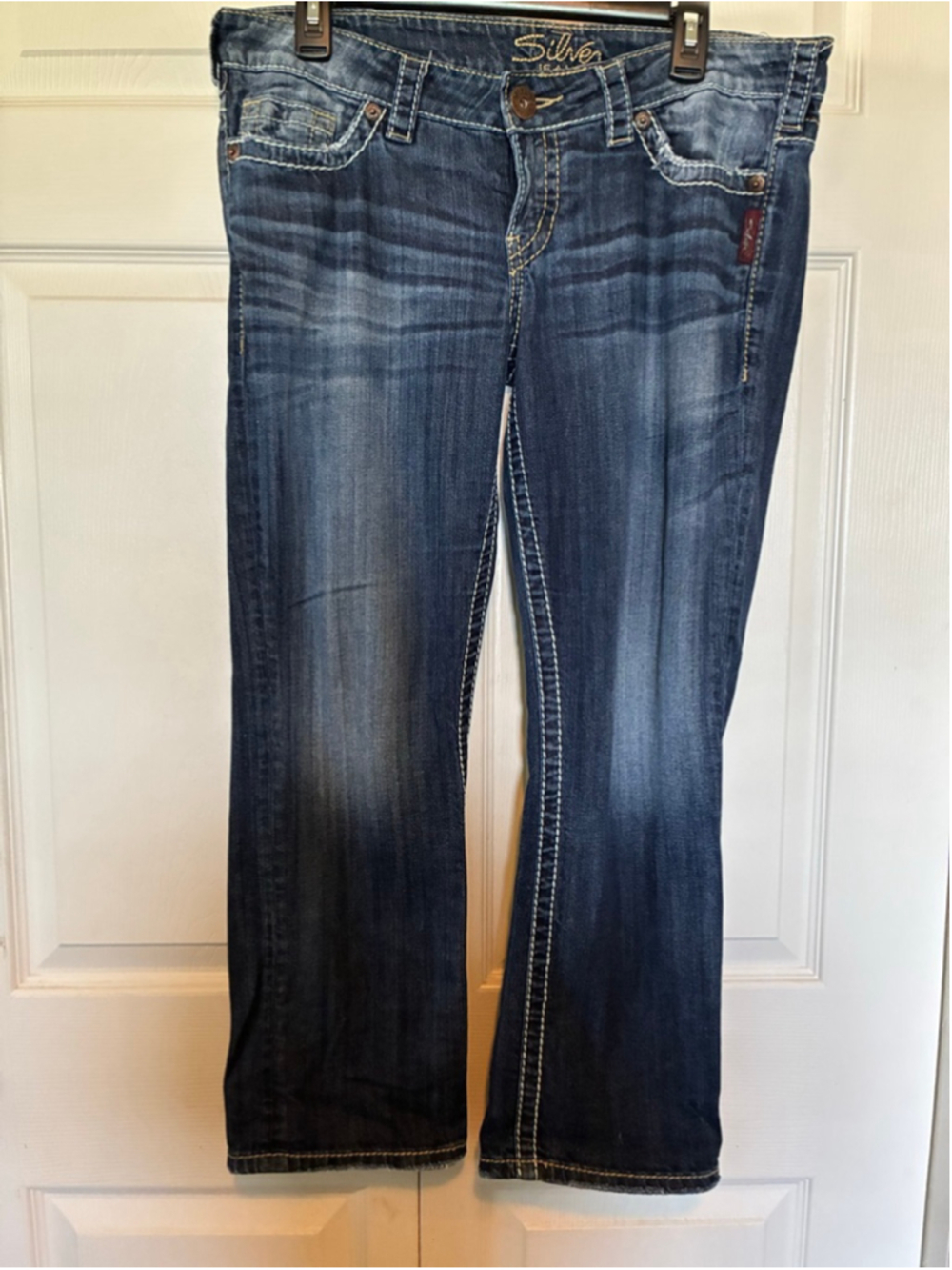 Women's Silver Jeans Blue Boot Cut CroppedJeans Size 32